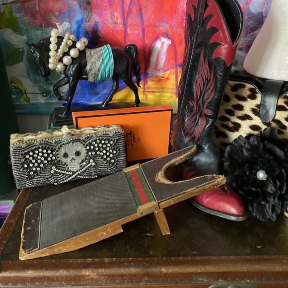 Rare Vintage GUCCI Boot Pull Jack Equestrian Western Tack Luxury Decor Accessory - Picture 7 of 12